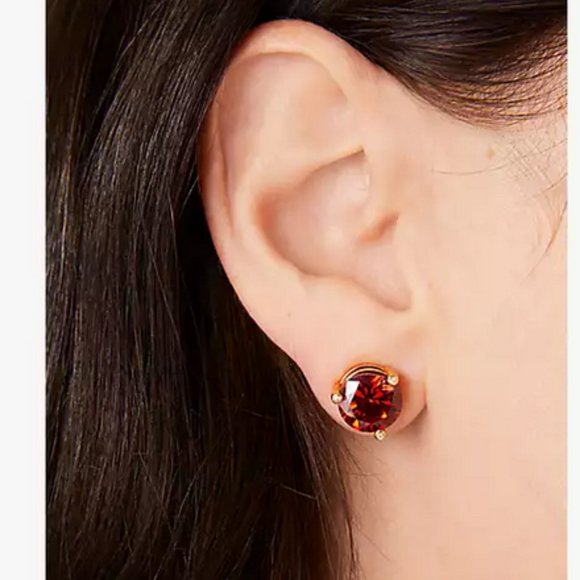 NWT Kate Spade Rise and Shine Earrings Garnet - Picture 2 of 3